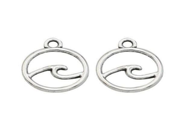 

mic 200pcslot tibetan silver wave charms pendant for jewelry making diy 20x23mm4409577, Bronze;silver