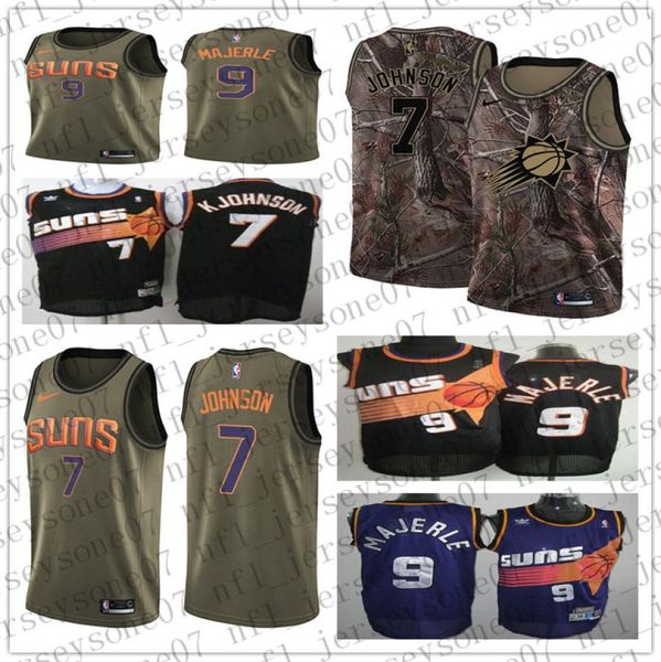 

2021 custom men youth women sunss 7 kevin johnson 9 dan majerle black white purple throwback basketball jersey3968313