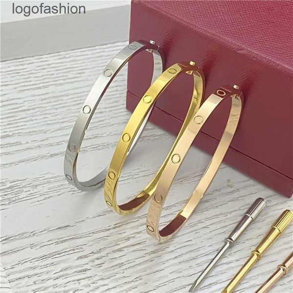 

4mm designer bracelet for women high end love screw bracelets luxury fashion bangle titanium steel diamond bracelet designer jewelry gifts, Black