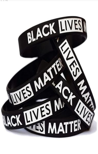 

black lives matter wristband silicone bracelet women men rubber bracelets wristband bangles 200pcs ooa81103305338, Golden;silver