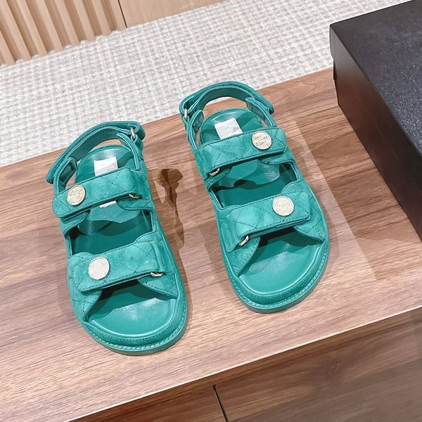 

womens shoes summer versatile new c fashion leather comfortable thick sole luxury designer hook loop sandals beach roman womens shoes sizes, Black