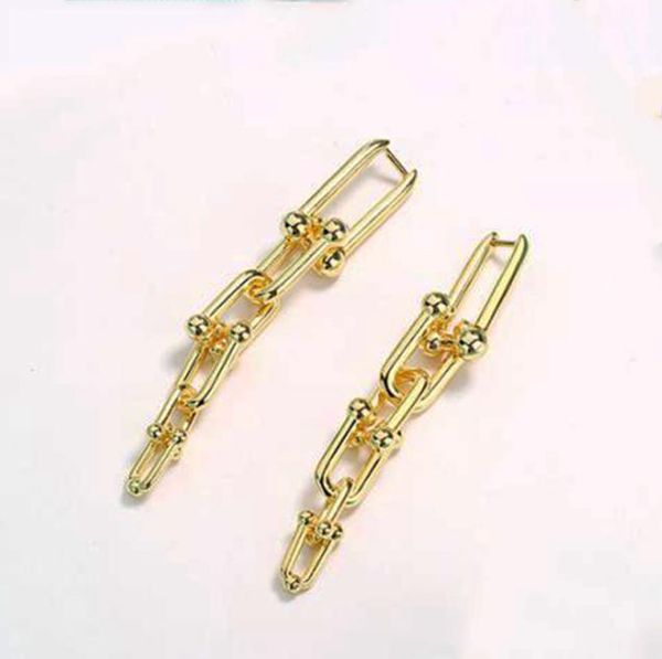 

luxury designer chain earrings studs classic fashion stud 925 silver needle party gift1226003, Golden;silver