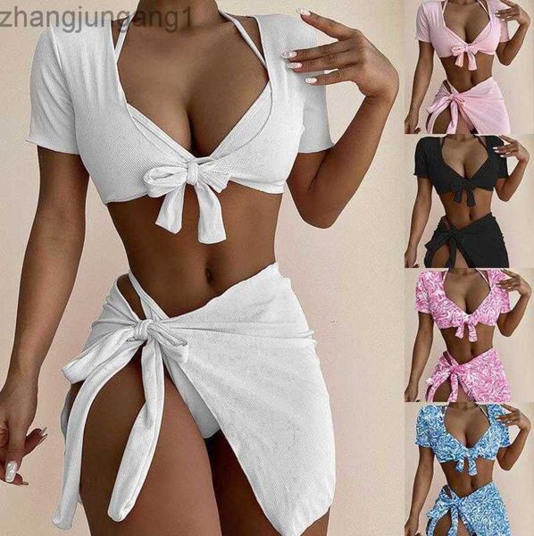 

2023 designer bikini qianmo clothing 2023 new bikini bikini split four piece women's swimwear fashion, White;black