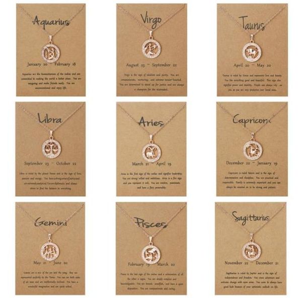 

3d 12 zodiac sign constellations pendants necklaces for women men silver gold male jewelry fashion birthday gifts1210183
