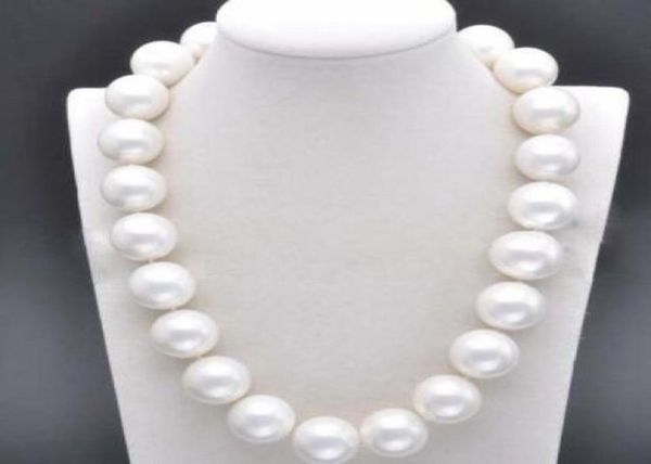 

huge 20mm genuine south white sea shell pearl round beads necklace 18quot3350512, Silver