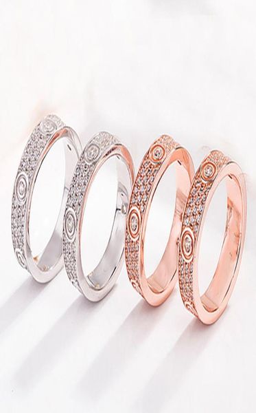 

s925 sterling silver love full diamond couple ring two or three rows stone rings for man women jewelry us size 5117067477