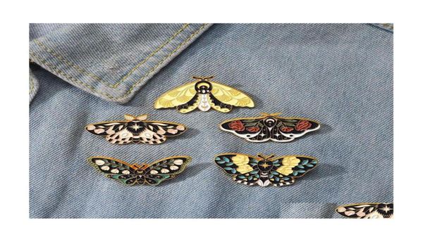 

pins brooches retro butterfly moth enamel pin custom lepidoptera romantic rose ginkgo leaf brooches lapel cartoon insecta badges j2854619, Gray