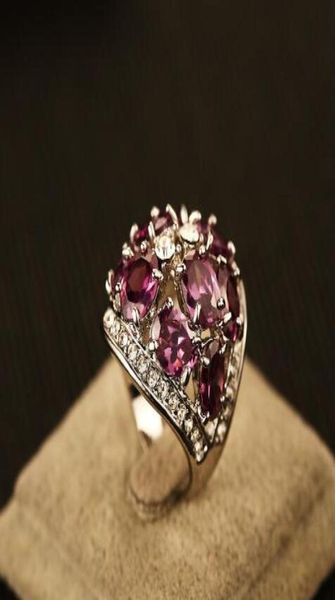

fashion personality gem amethyst female imitation platinum ring exaggerated trendy fashion female wild ring party casual jewelry r2196436, Silver