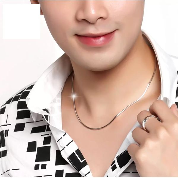 

10pcs wholesale 4mm silver fashion necklace womens trendy snake chains necklace for womens mens chain curb necklace new