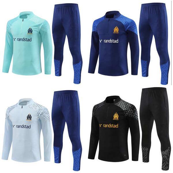 

men's tracksuits kids soccer milik payet marseilles survetement jacket 22 23 24 fottball training suit veste maillot de foot olympique, Gray