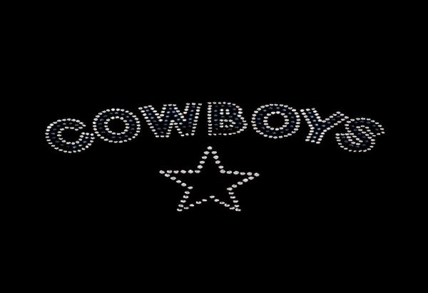 

customize very low heat transfers cowboys rhinestone transfer fix motif iron on strass applique1816618, Black