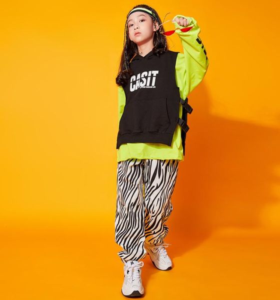 

3pcs hiphop suit for teen girls and boys fashion kids sports suits teenage streetwear loose crop vests leopard pants9325367, White