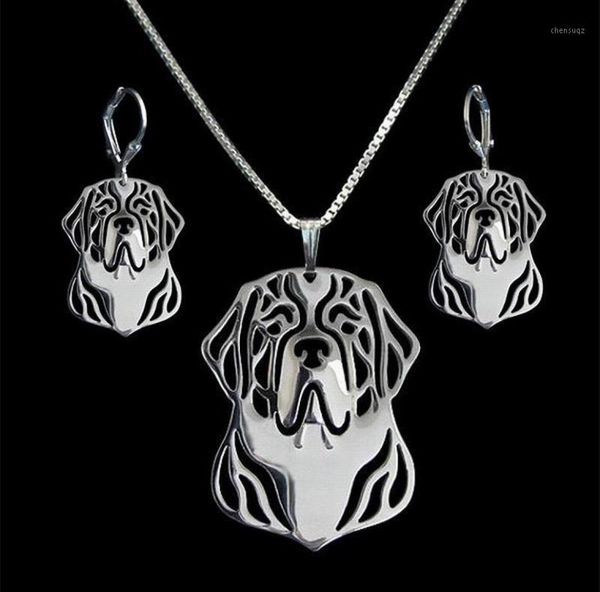 

earrings necklace women st bernard jewelry set lovers pet dog3809648, Silver