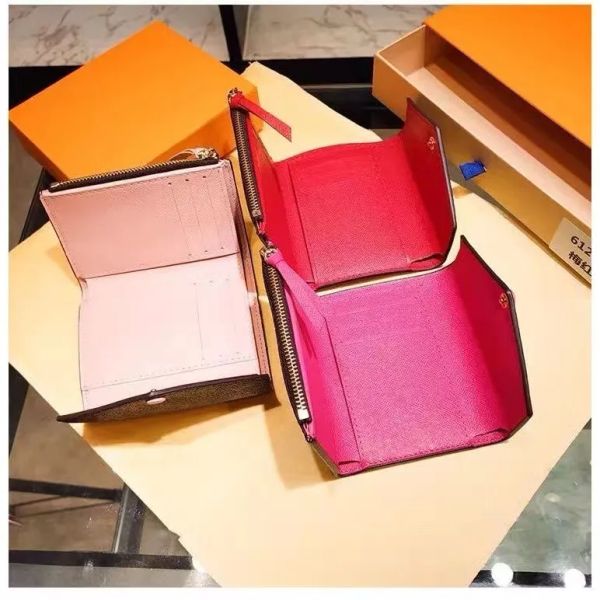 

luxury design wallet ladies genuine leather long wallets foldable coin purse foldables folder passport holder p bags with box aa, Red;black