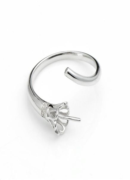 

hopearl jewelry ring settings pearl mount 925 sterling silver diy jewellery making 3 pieces4712665, Slivery;crystal