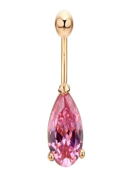 

new arrival fashion body jewelry for women stainless steel 18k yellow gold plated water drop crystal navel belly ring body ring br9126514, Silver