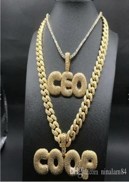 

az 26 big letters custom necklace jewelry ice out name chain drip letter pendant hip hop jewelrys1408171, Silver