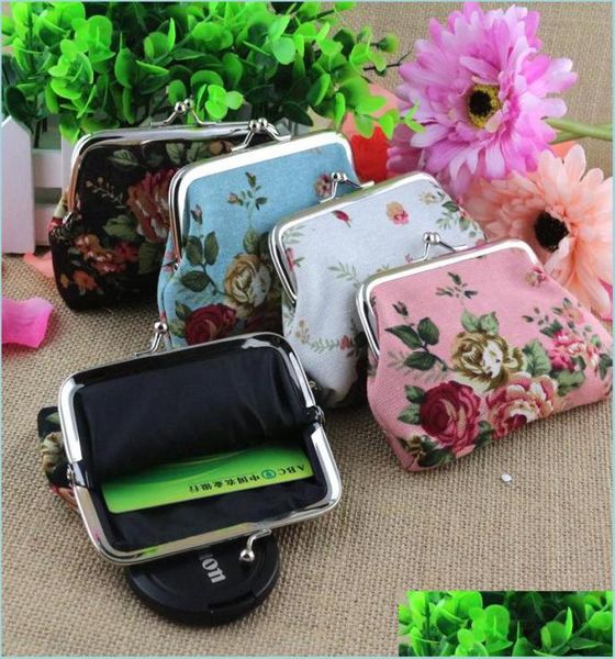 

other jewelry tools bright color vintage floral coin purse for women print flower snap closure small wallet summer accessories305 5154066
