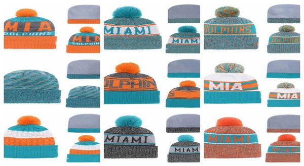 

women and men designer hat winter miami knitted hats dolphins team logo beanies caps hip hop cap outdoors sports cap come with sti5591268, Black;white
