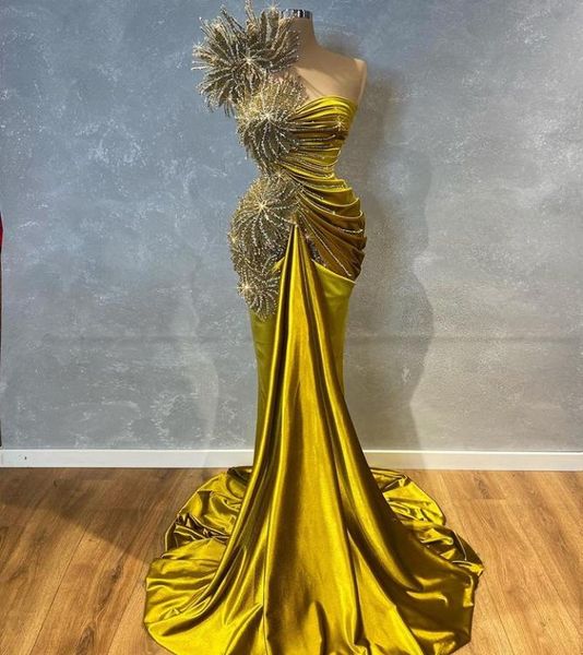 

2021 plus size arabic aso ebi luxurious mermaid stylish prom dresses lace beaded one shoulder evening formal party second receptio8254241, Black