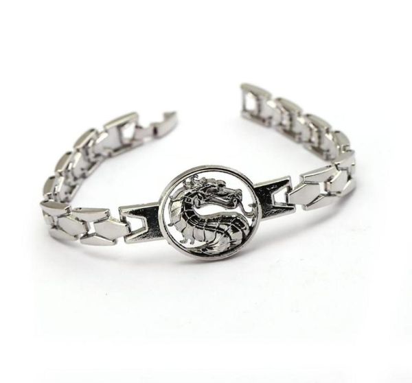 

charm bracelets classic game souvenir mortal kombat jewelry dragon silver chain bracelet trendy metal men gift9749016, Golden;silver