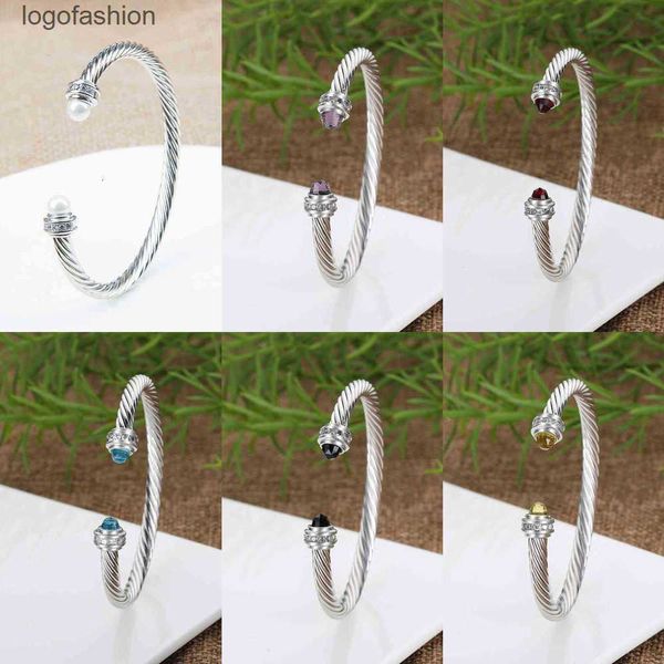 

designer fashion jewelry braided bracelets pearl bracelet bangle charm bangle twisted wire cable bracelet women men 18k gold plating copper, Black