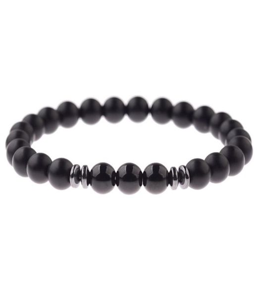 

classic men bracelet black tourmaline matte natural stone protection yoga beaded stretch bracelets hommes pulsera hombre3600318