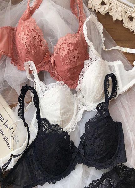 

floral lace thin bra french style bralettes underwear women set push up brassieres lingerie women039s intimates bra brief 2107812274, Red;black