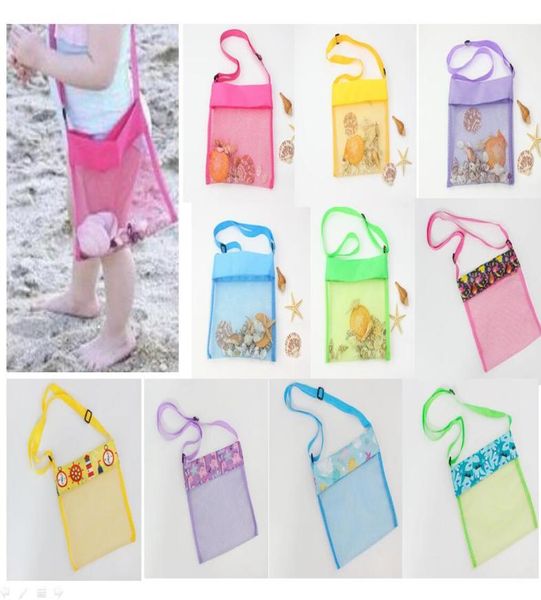 

23x23cm amazing beach mesh bag portable kid039s oblique backpack children039s fun pouch toys sea shell storage supplies seaf3926245