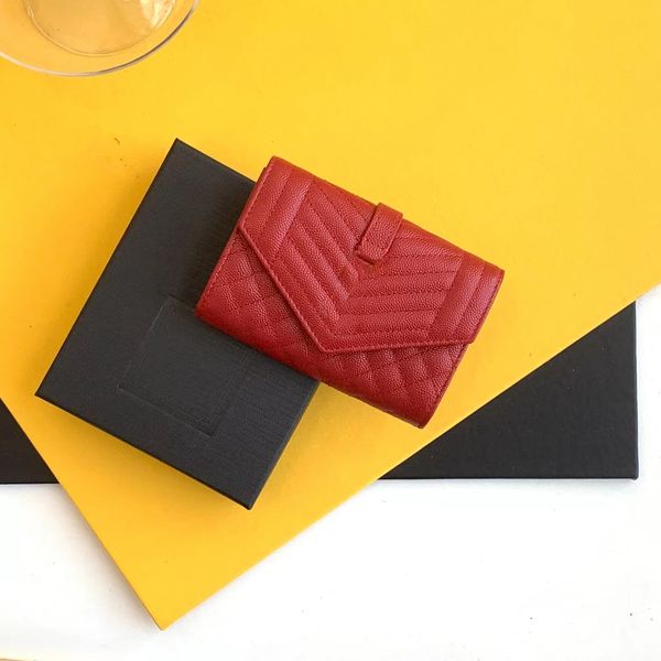 

the latest luxury fashion luxury gold classic grain imprinted leather envelope bag metal letter logo wallet
