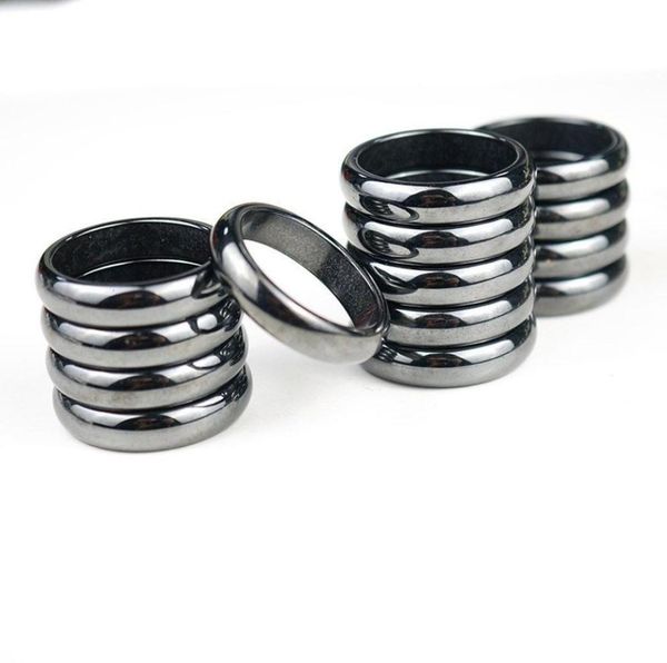 

hematite ring anxiety chakra balance absorption negative energy black bands for women men size 6 7 8 9 10 11 12 136640462, Silver
