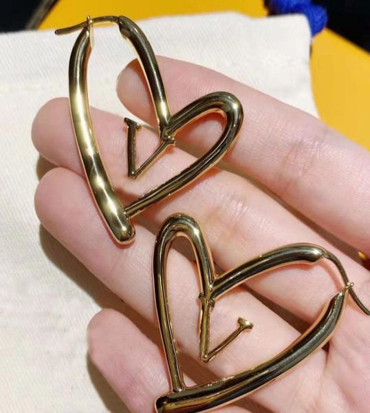 

designer jewelry luxury earring classic love hoop earrings fashion style studs gold plated stud brand earrings for wo9939764, Golden;silver