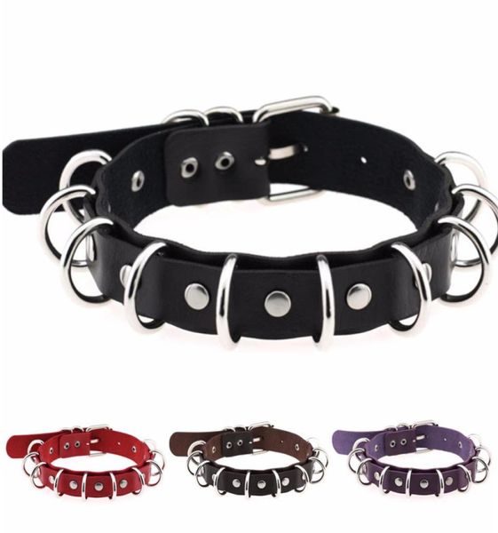 

choker diezi multilayers women girls harness harajuku anime necklaces metal round goth choker collar necklace neck chocker jewelry2107073, Golden;silver