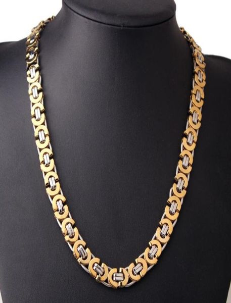 

fashion luxury men fashion gold chain necklace stainless steel byzantine chains street hip hop jewelry 6811mm wide9881806, Silver