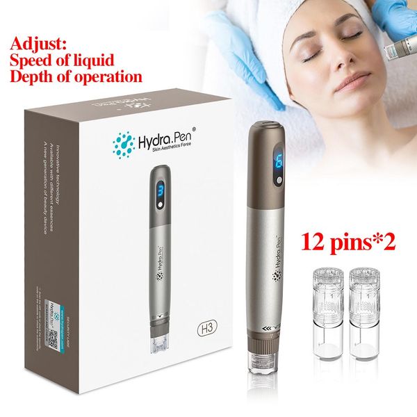 

h3 hydra pen microneedle roller meso pen derma pen auto serum applicator mesotherapy for removal wrinkle acne scar stretch mark moisturize t