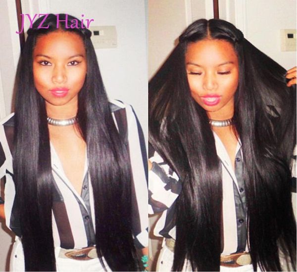 

straight full lace wigs lace front wigs with baby hair 100 brazilian peruvian malaysian indian unprocessed virgin human hair wi7638922, Black;brown