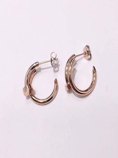 

fashion stainless steel jewelry nail earrings rose gold earrings 7164922, Golden;silver