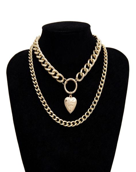 

heart love necklace locket gold chains multilayer necklace chokers designer necklace luxury designer jewelry women necklaces hip h5023744, Silver