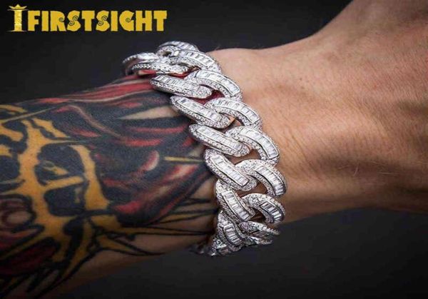 

iced out bling 18mm cz heavy chunky cuban link chain bracelet gold silver color 5a zircon hip hop fashion women men jewelry197r5474449, Golden;silver
