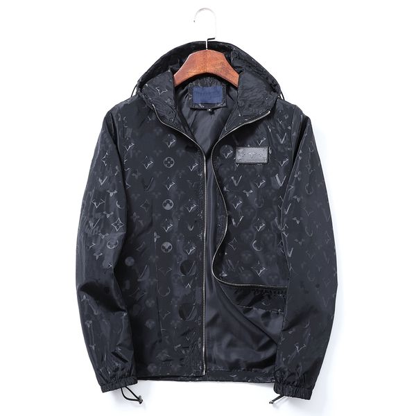 

fashion quality mens designer jacket windbreaker winter hooded sportswear slim print casual letter men women tracksuit, Black;brown