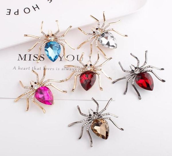 

brooch fashion spider crystal brooches rhinestone insect pins wedding jewelry corsage dress coat brooch pin accessories7504965, Gray