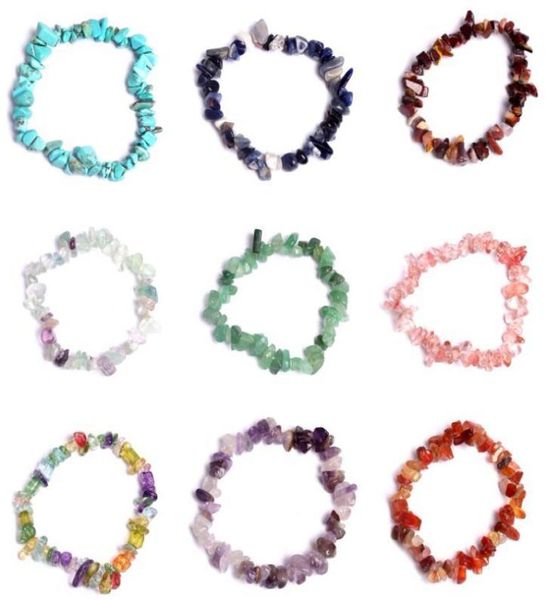

natural healing crystal bracelet sodalite chip gemstone 18cm stretch bracelet natural stone bracelets mixed gemstone chakra bracel7949482, Black