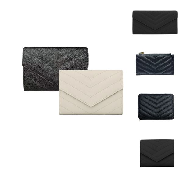 

luxury designer wallets coin purses envelope womens men leather caviar wallet with box fashion keychain convenient mini matelasse fragments, Red;black