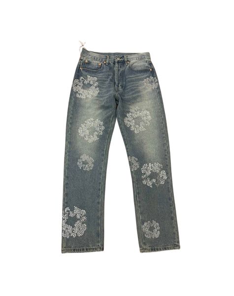 

mens jeans denim jeans jean skinny pants man bell-bottoms rhinestone slim denim pants hip hop street, Blue