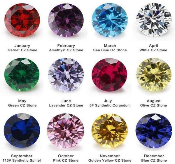 

50pcs per total 600pcs 12 colors birthday round loose cubic zirconia stone corundum synthetic gems cz6127271, Black