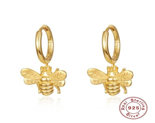 

hoop huggie des boucles d039oreilles women designers earings 925 sterling silver earrings bee cool wind christmas aretes de oro1590917, Golden;silver