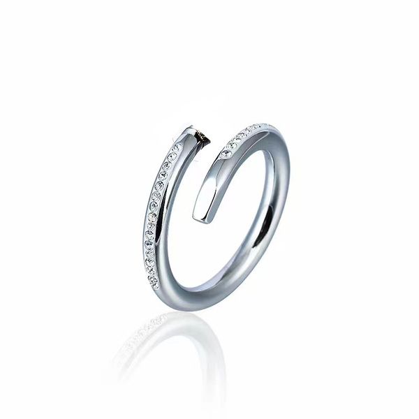 

nail rings classic temperament one line diamond designer couple ring couple engagement proposal jewelry rings for lovers gold silver rose di
