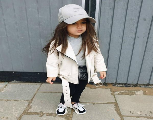 

2020 children autumn winter jacket toddler kids pu leather coat baby boys girls short children zipper sleeve coats outwear y25859009, Blue;gray