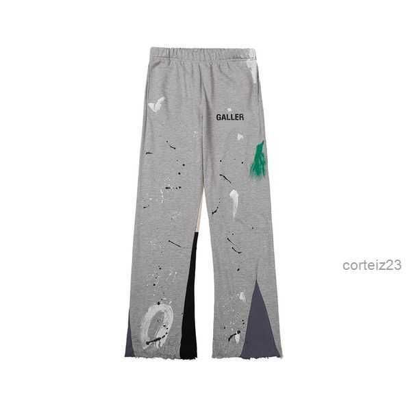

dept gallery men pants galleryes sweatpants depts speckled letter print men's women's couple loose versatile casual straight 1 ra8, Black