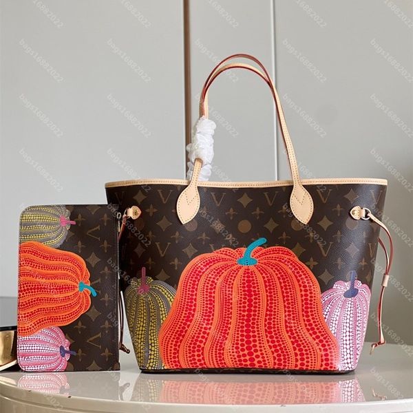 

10a pumpkin embroidery onthego women one shoulder crossbody bag luxury brand designer cowhorn bun mahjong bag louise viuton vutton tote leat
